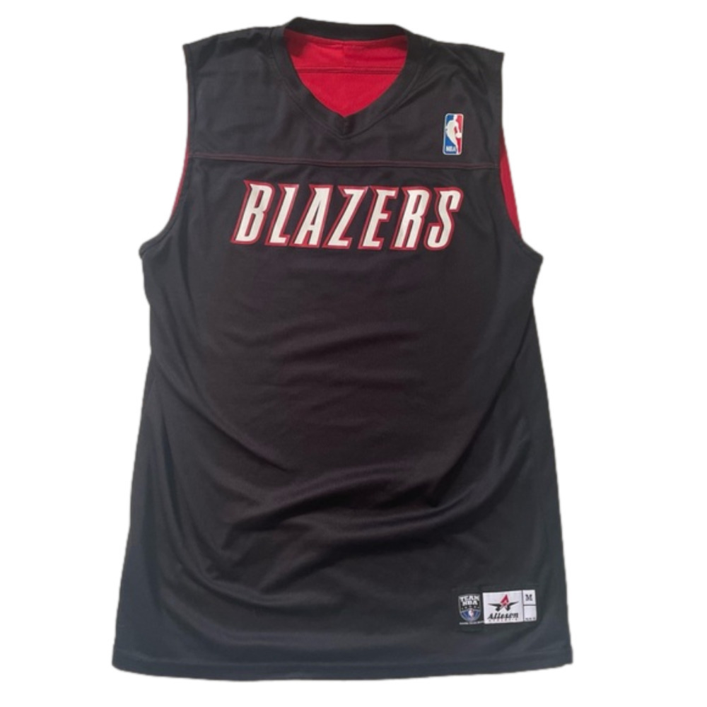 Nba Portland Trail Blazers Basketball Jersey Reversible Sports Red Black Medium